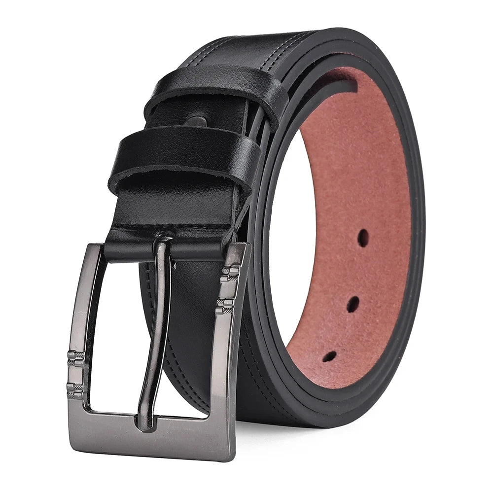 Genuine Leather Mens Casual Belt High Quality Buckle - Smarsty