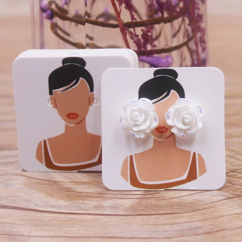 Luxury Jewelry Earring Cards Pack of 100 Pearl Powder Finish - Smarsty