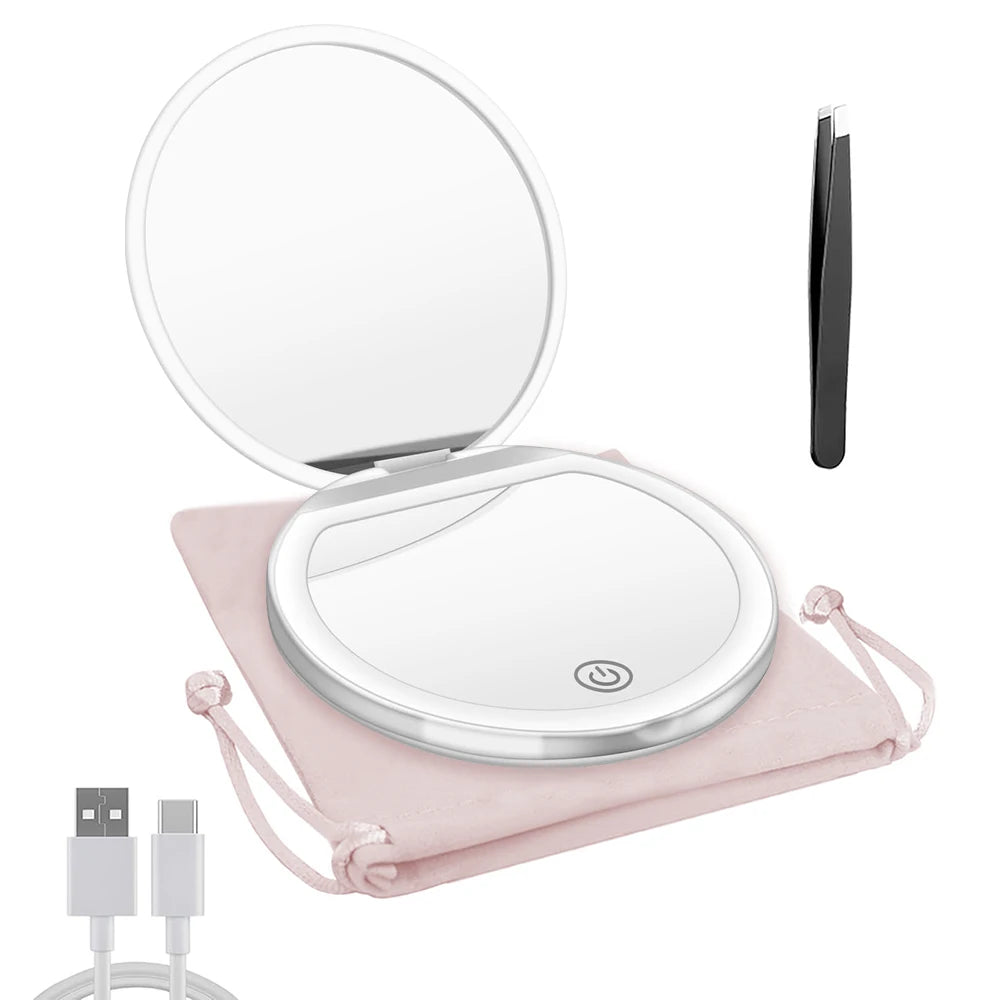 LED Compact Mirror with Light for Travel - Smarsty