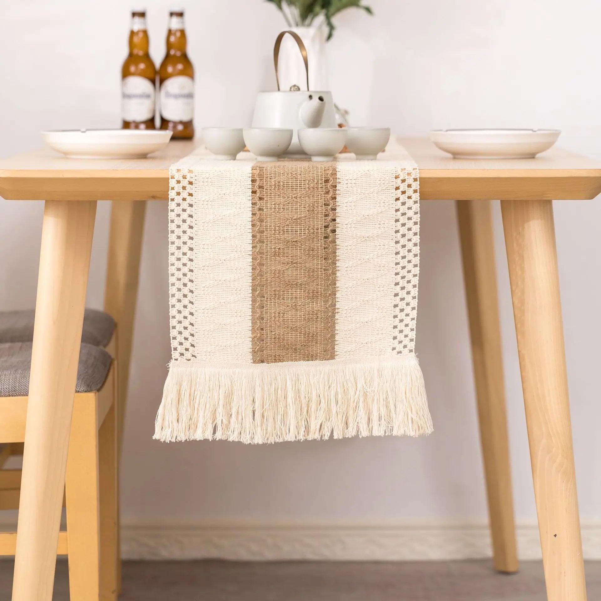 Cotton Linen Table Runner for Elegant Wedding Decor - Smarsty