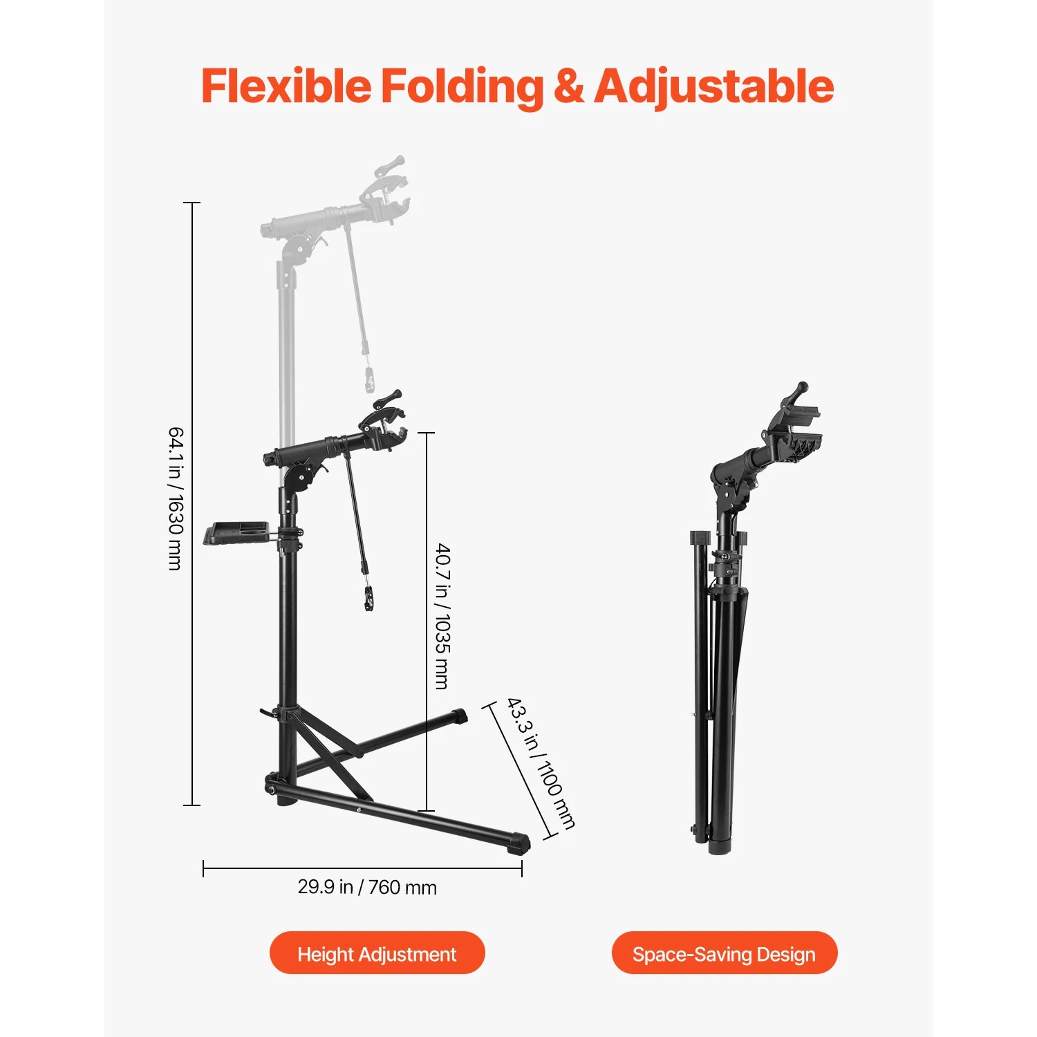 SucceBuy Bike Repair Stand 66/85/88/110lb Heavy-duty Bicycle Work Stand Foldable Bicycle Maintenance Rack for Mountain&Road Bike
