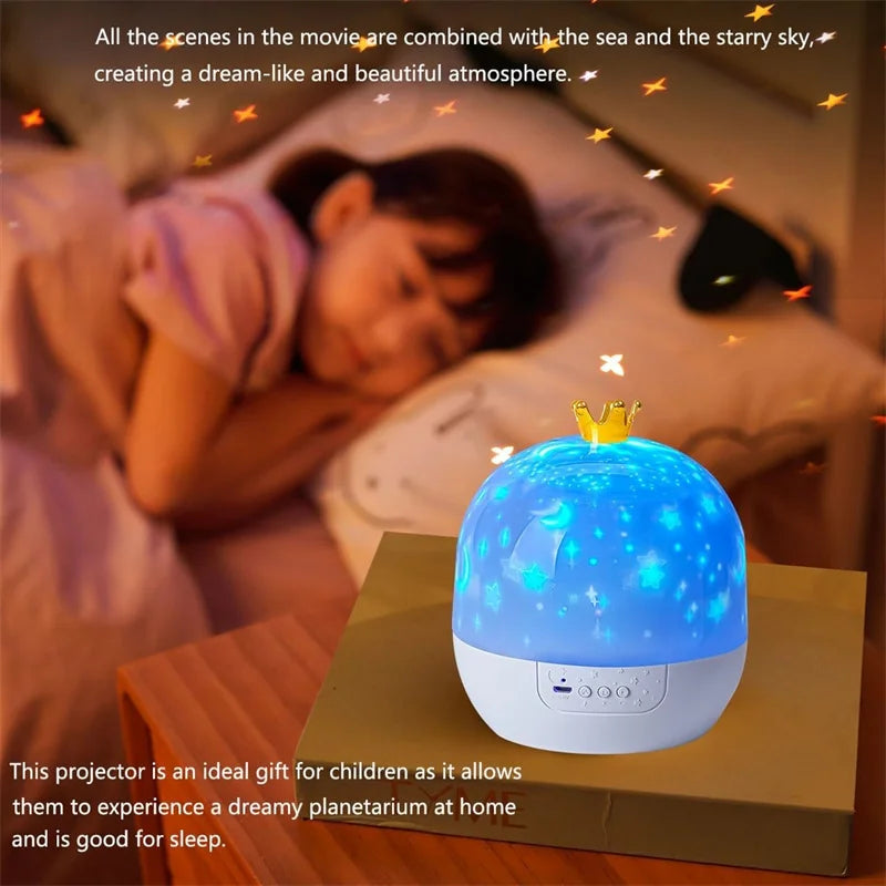 Crown Star Light Projection Night Lamp for Kids - Smarsty