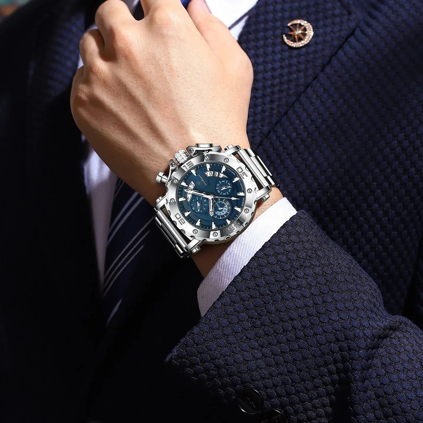 Luxury Waterproof Men's Chronograph Watch with Calendar - Smarsty