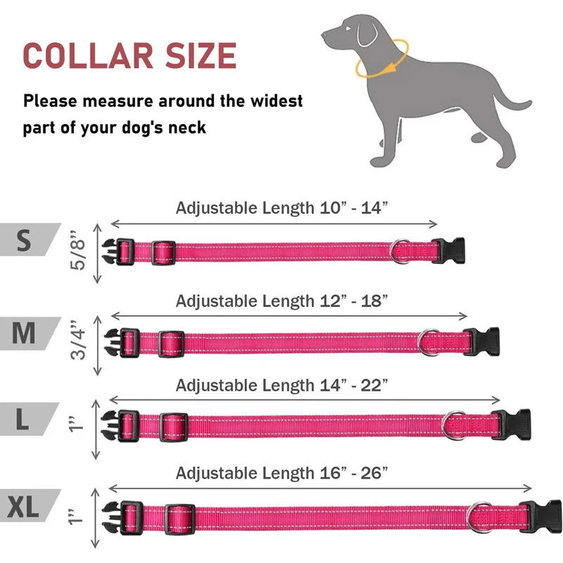 Reflective Nylon Dog Collar With Adjustable Safety Feature - Smarsty