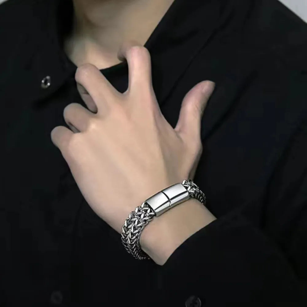 Stainless Steel Braided Magnetic Buckle Bracelet for All - Smarsty