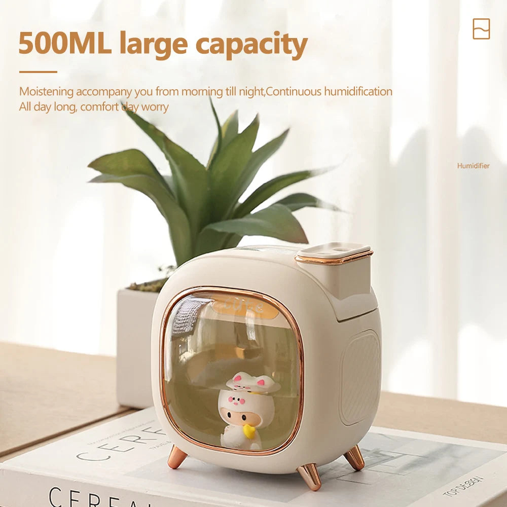 Cartoon Doll Ultrasonic Air Humidifier with Colorful Lights - Smarsty