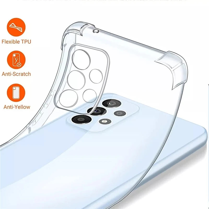 Smarsty Shockproof Clear Silicone Case For Galaxy A Series Phones -