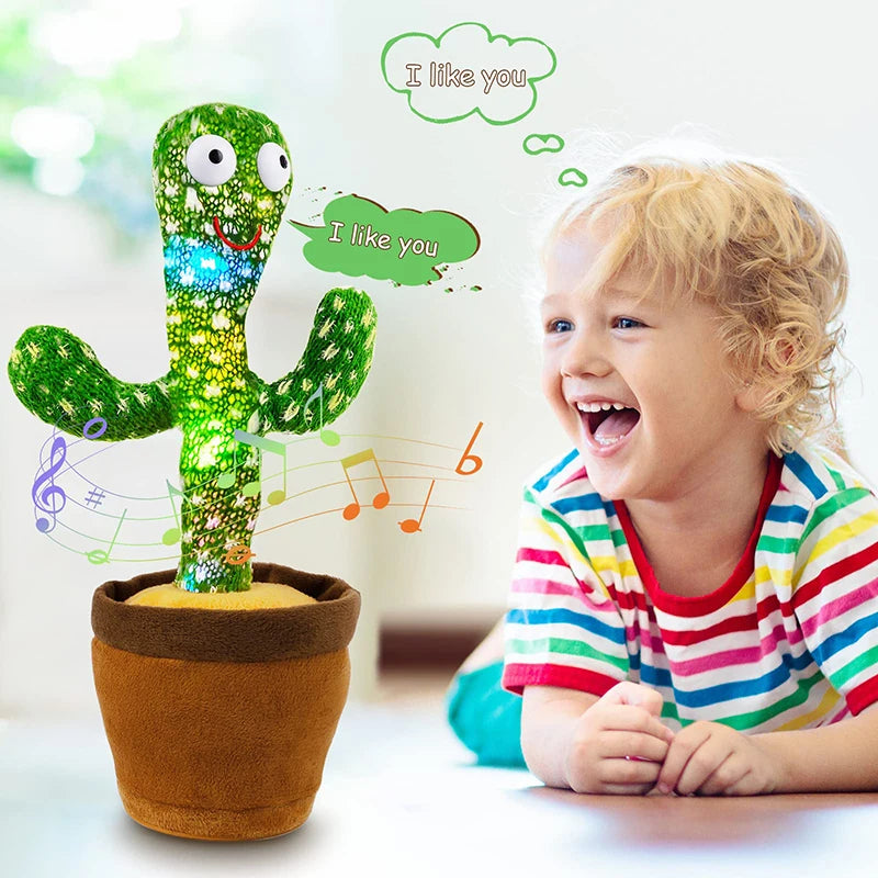 Kids Dancing Talking Cactus Toys Interactive Talking Sunny Cactus Electronic Plush Toy Home Decoration for Children Xmas Gifts - Smarsty