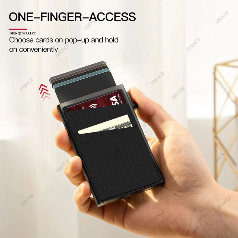 Anti-theft Cards Protectors Card Holder Minimalist Smart Wallet RFID Protection Aluminum Metal Box Cardholder Case Porte Carte - Smarsty