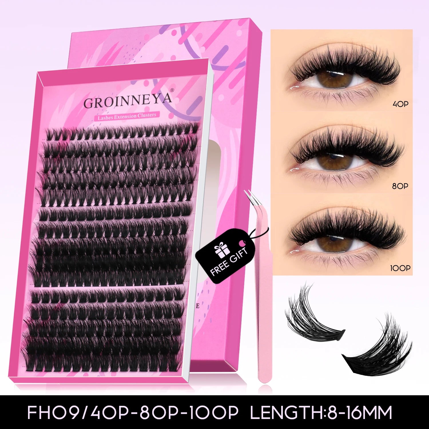GROINNEYA DIY Fluffy Lash Clusters Kit for Volume - Smarsty