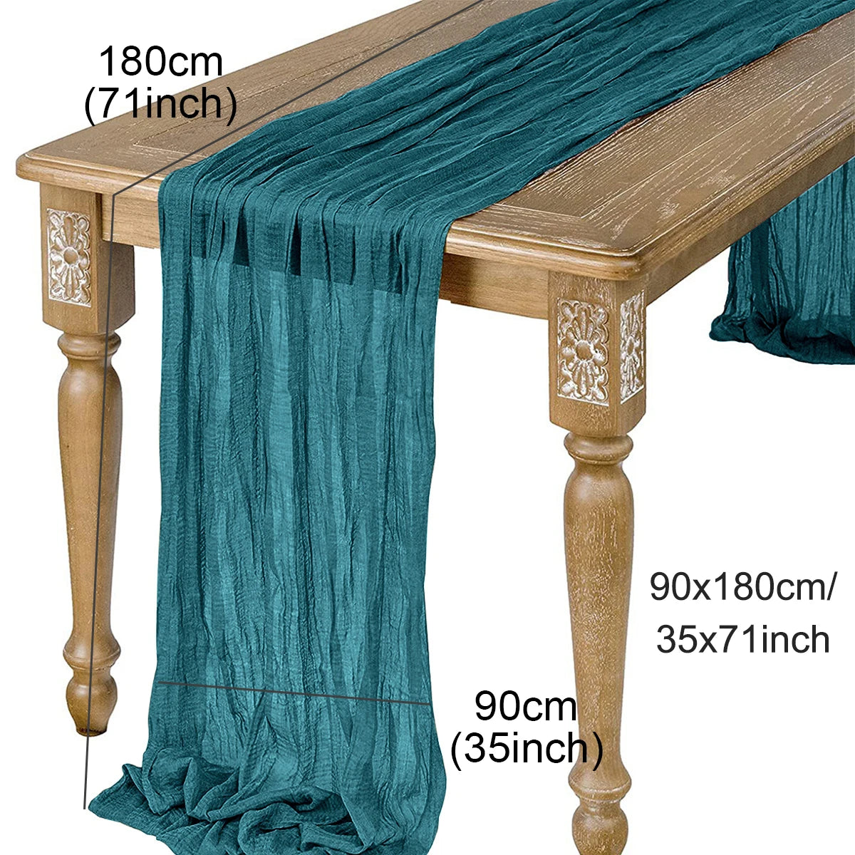 Sage Semi-Sheer Gauze Table Runner for Elegant Dining - Smarsty