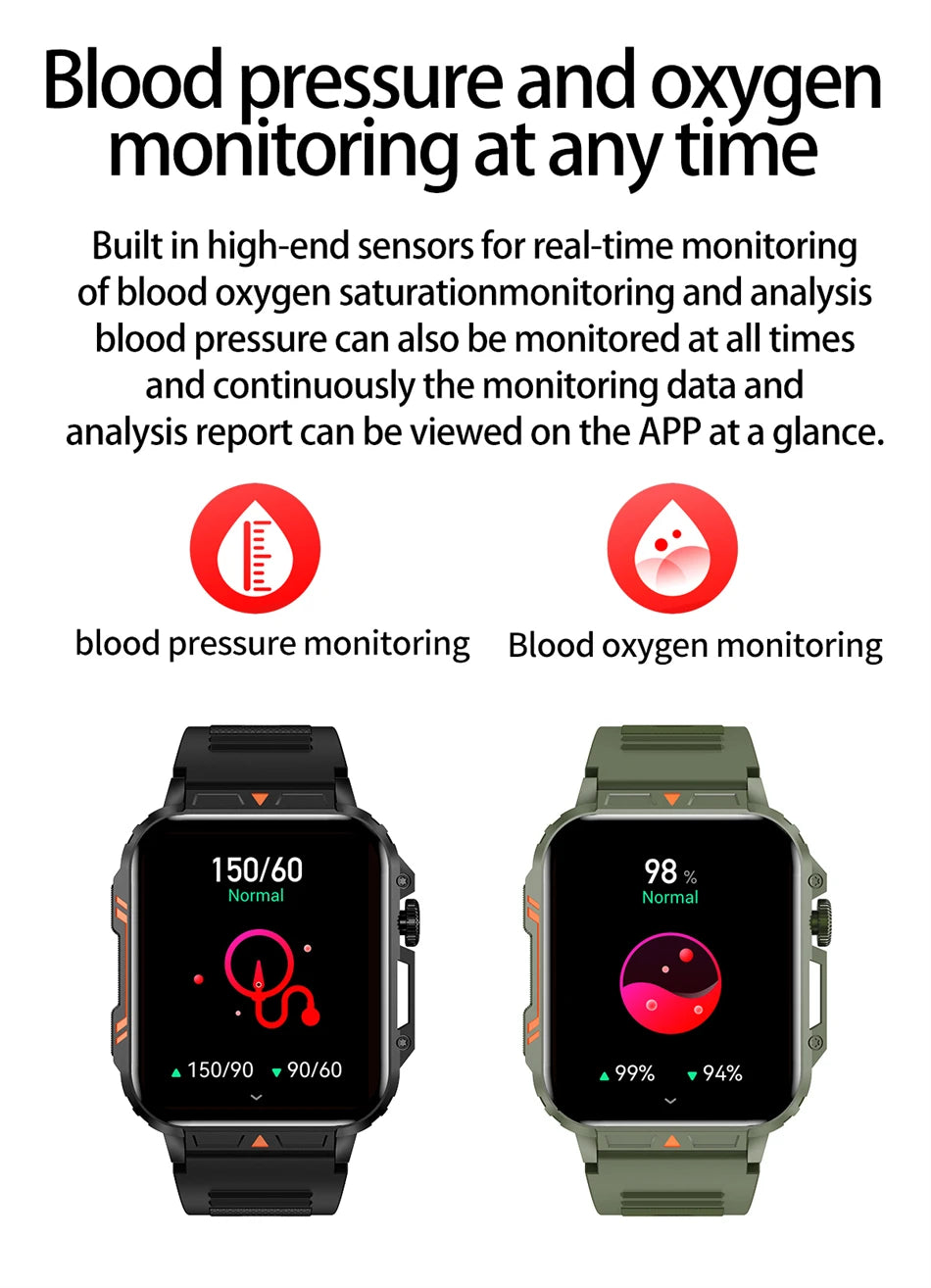 2024 Outdoor Military Smart Watch with IP68 Waterproof - Smarsty