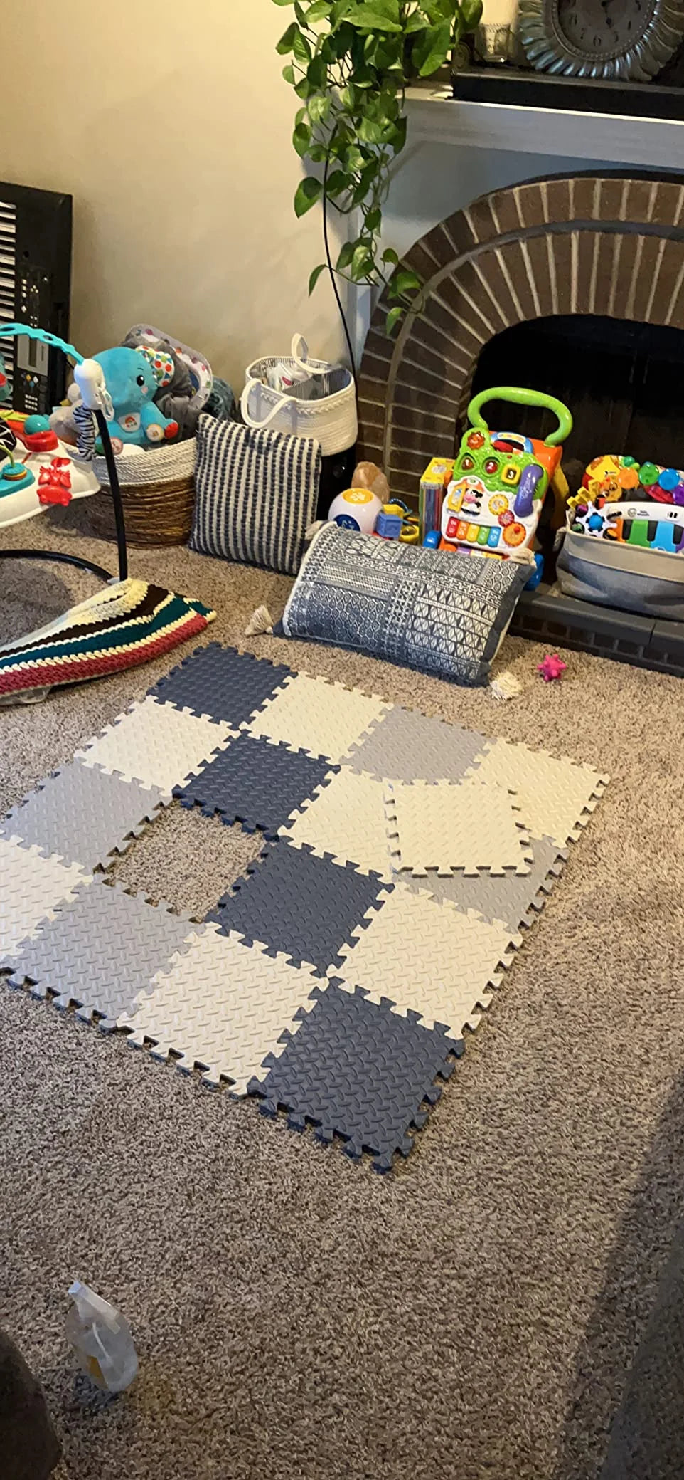 8Pcs/2.5cm Thick Nonslip Baby Crawling Play Mat Soundproof Puzzle Gym Mat for Children's Room and Eco-Friendly Puzzle Mat by Smarsty