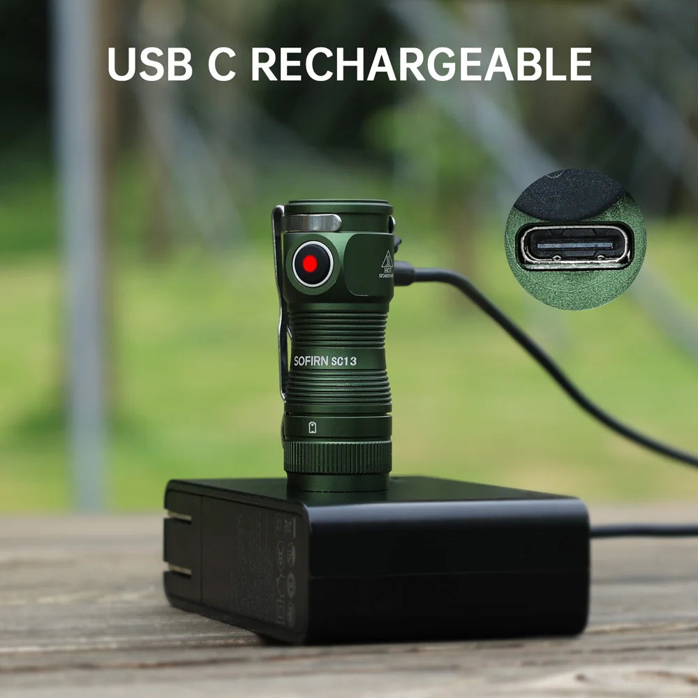 Sofirn SC13 519A 5000K Mini Powerful Led Light LED 1100lm 18350 Rechargeable Flashlight with Magnetic by Smarsty
