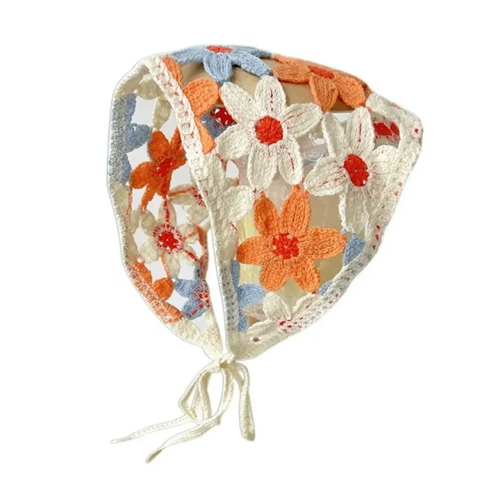 Lace Triangle Scarf Breathable Summer Crochet Headband - Smarsty
