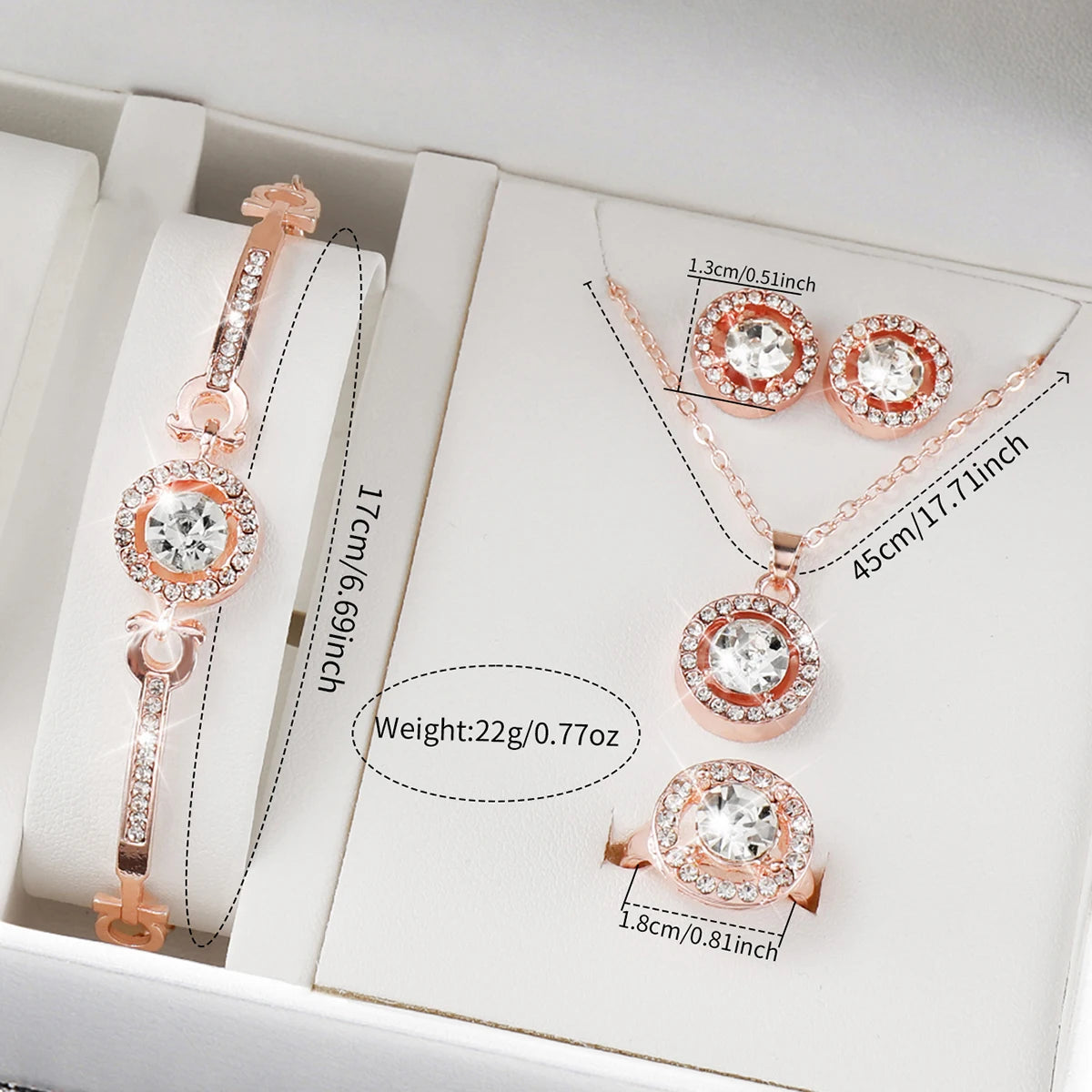 6PCS Women's Rhinestone Quartz Watch Jewelry Set - Smarsty