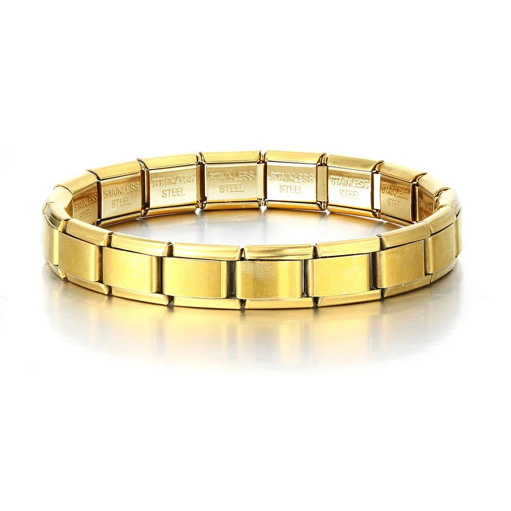 Italian Stainless Steel Square Bracelets Stretchable Unisex Jewelry - Smarsty