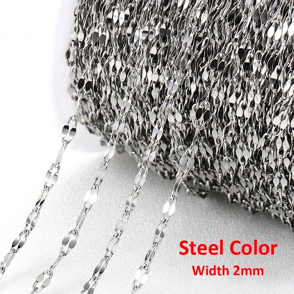 No Fade 2 Meter Stainless Steel Chain For Jewelry Making - Smarsty