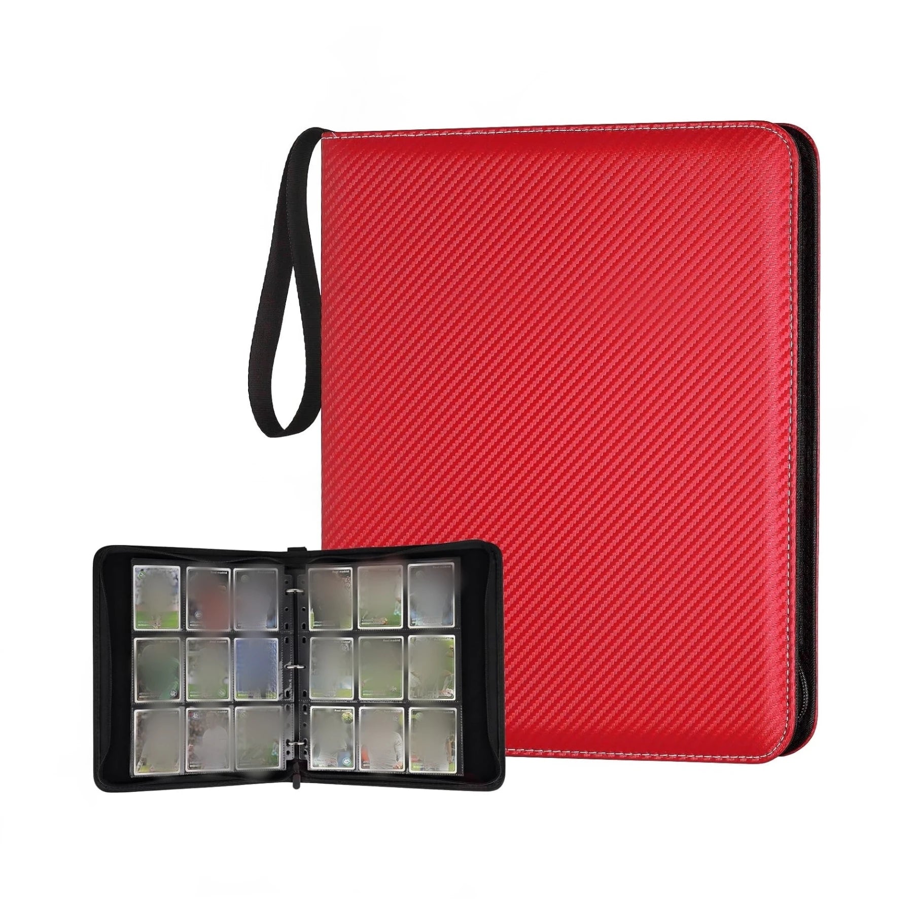 900 Pockets Card Binder Sleeves with Zipper, Double Sided Pockets Card Holder Carry Card Case for TCG CCG Card Storage(Black)