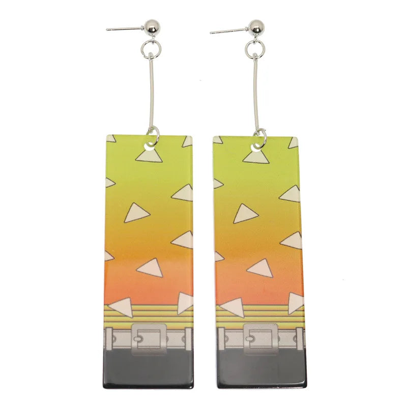 Acrylic Tanjiro Earrings for Women Anime Cosplay Jewelry - Smarsty