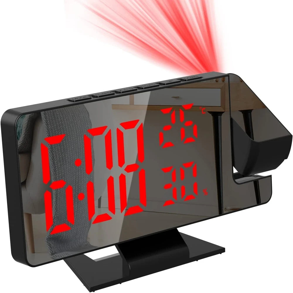 180 Degree Projection Digital Alarm Clock with Temperature Display - Smarsty