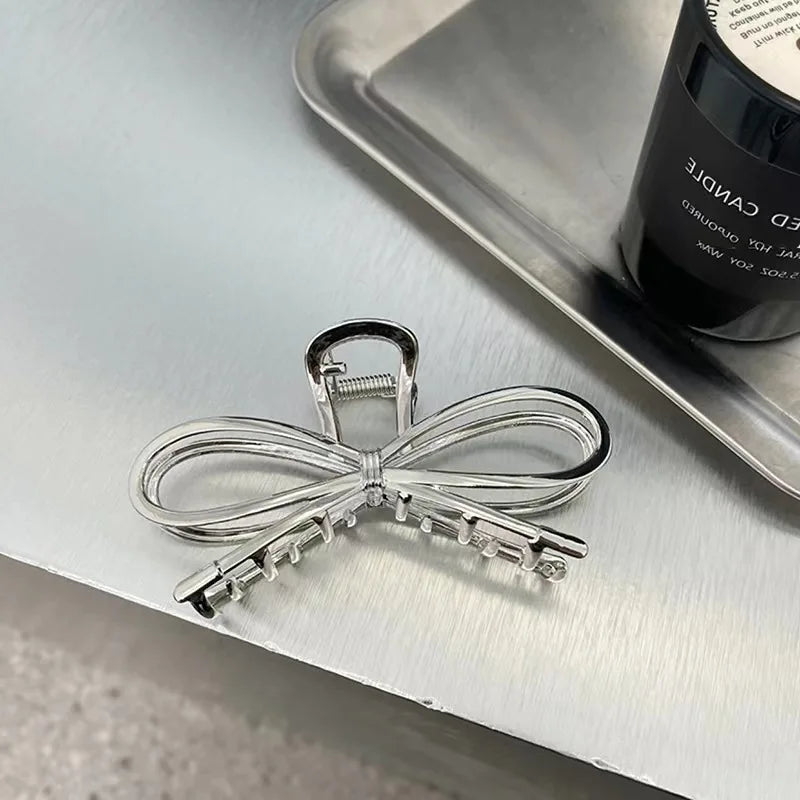 Elegant Geometric Hair Claw Clips Gold Silver Finish - Smarsty