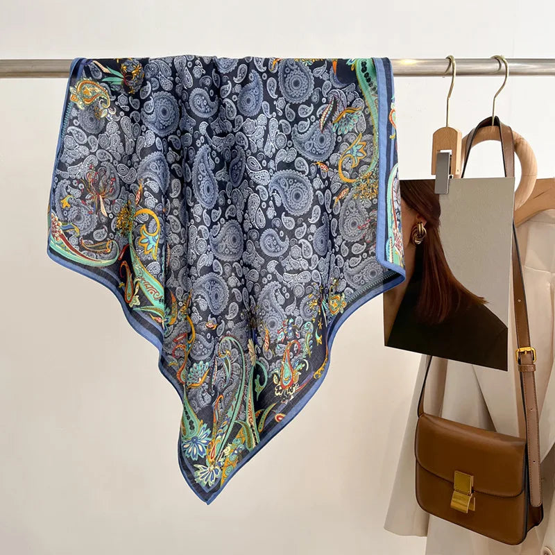 Breathable Cashew Print Silk Scarf for Women - Smarsty