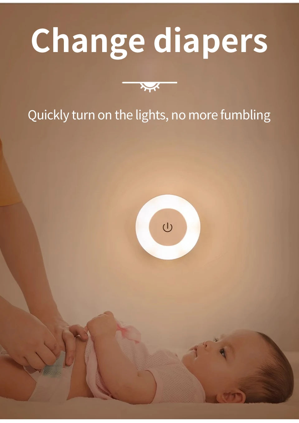 Rechargeable LED Night Light with Dimmable Touch Switch - Smarsty