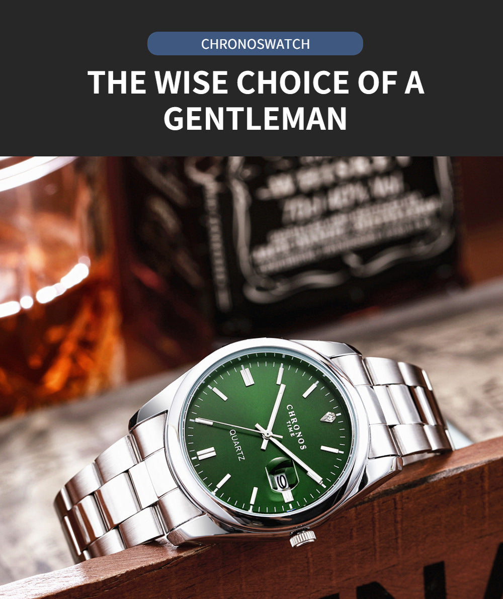 Luxury Waterproof Men's Wristwatch with Luminous Date Feature - Smarsty