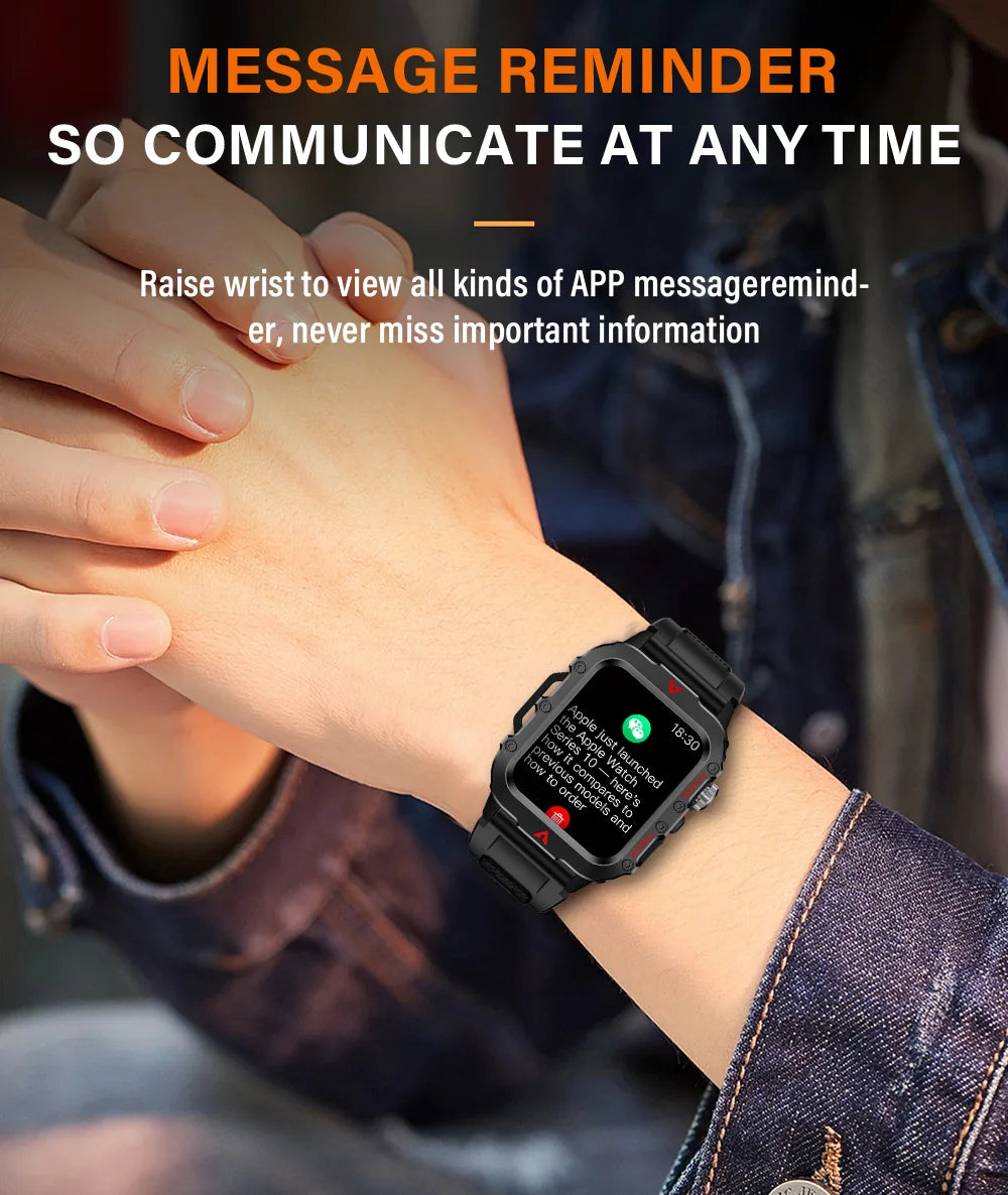 LAXASFIT Men Sports Smart Watch with Blood Oxygen Monitor - Smarsty