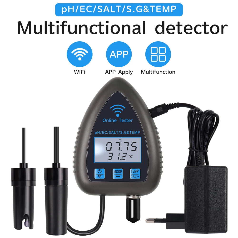 Tuya WiFi 5 in 1 Water Quality Monitor for Aquariums - Smarsty