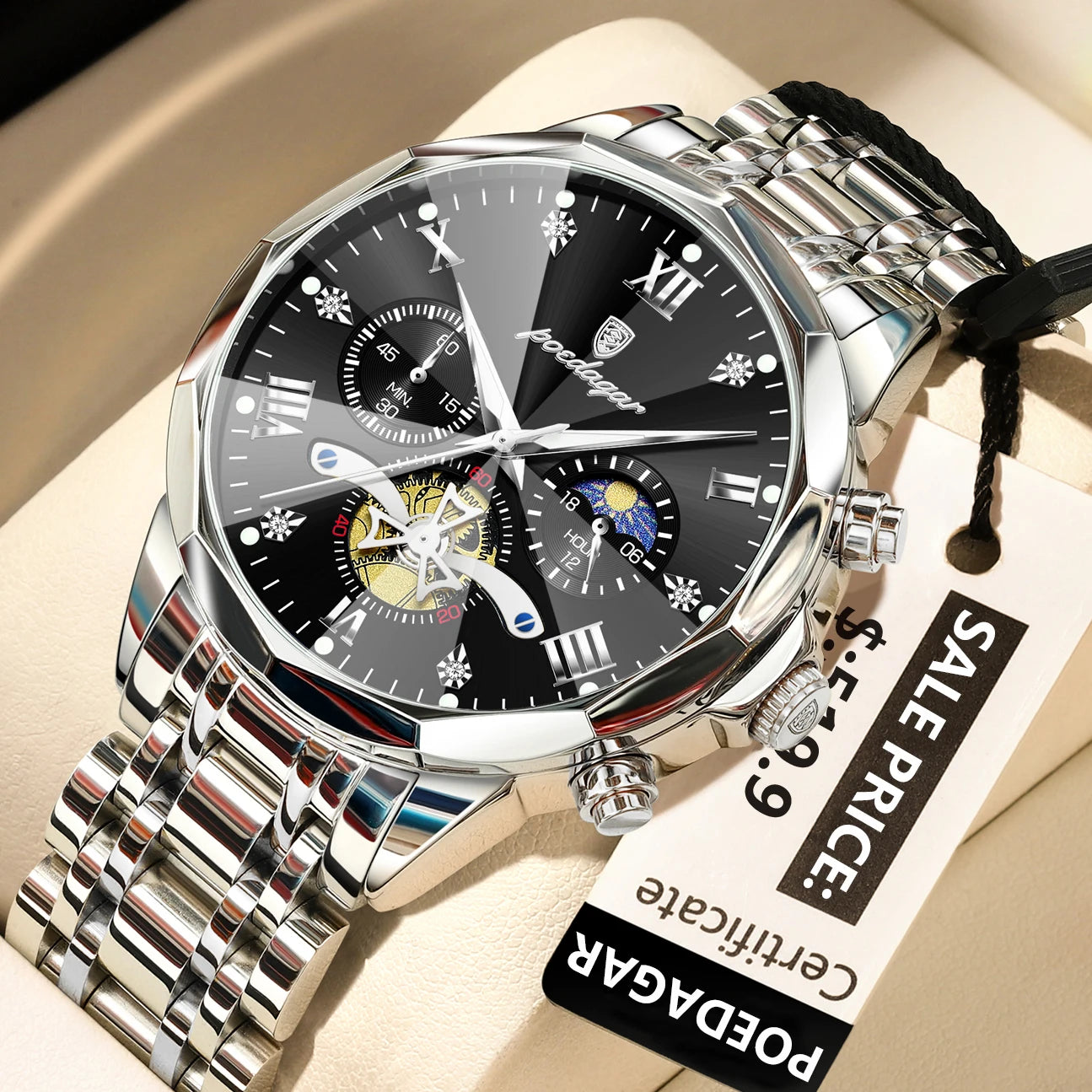 Luxury Waterproof Men's Chronograph Watch with Luminous Features - Smarsty