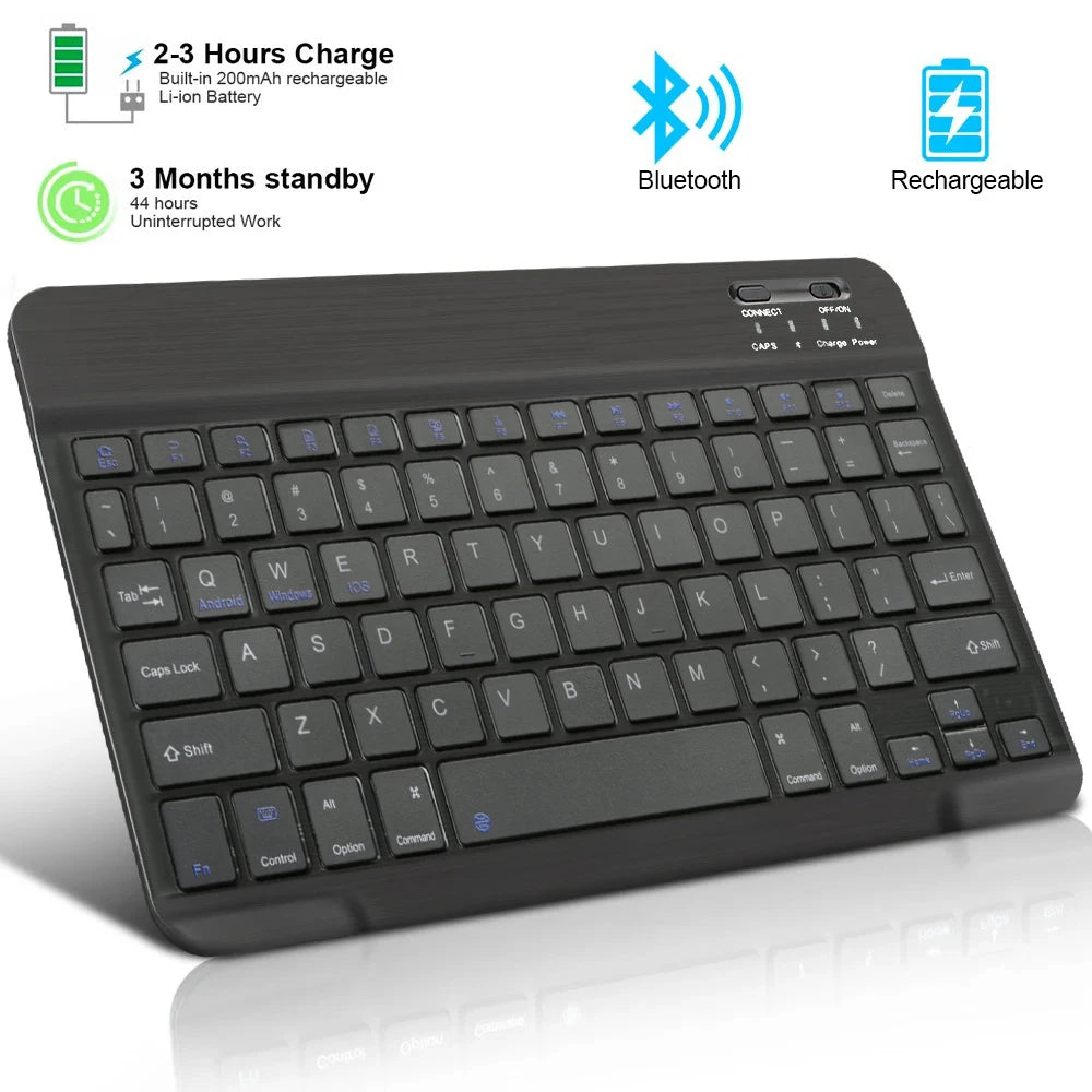 Bluetooth Keyboard For iPad Tablets Portable Wireless Slim
