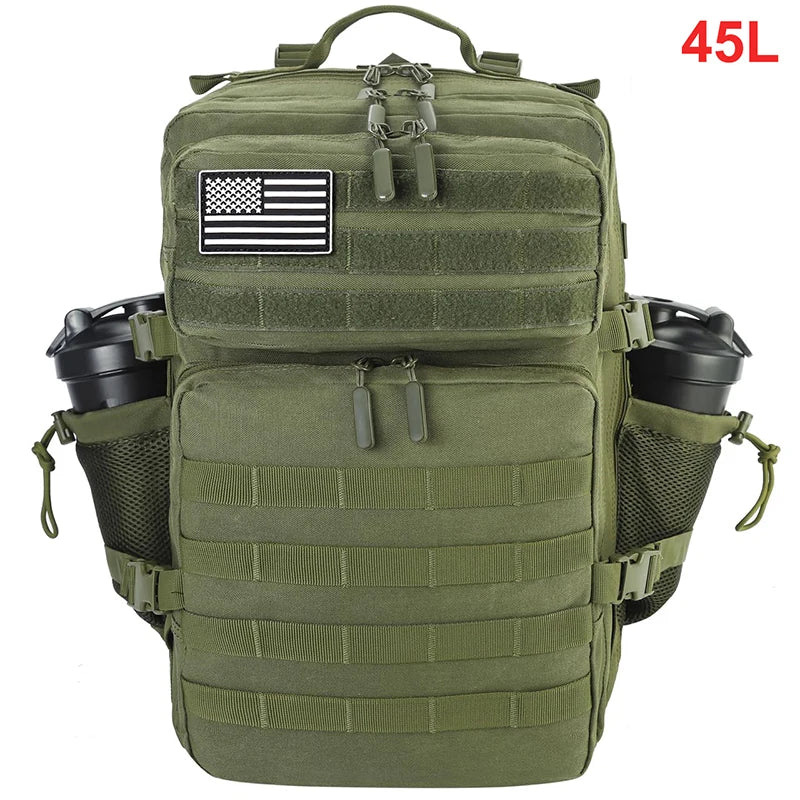 45L Tactical Backpack Men Outdoor Waterproof Sports Travel Gym Hiking Bug Out Bag Military Camping Hunting Survival Rucksack - Smarsty