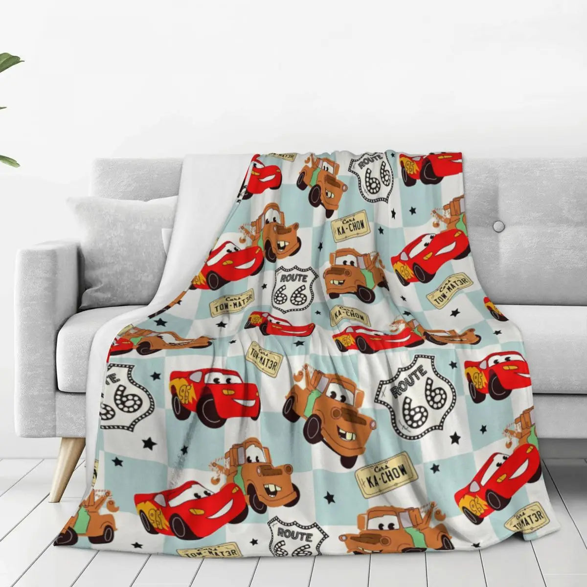 Cars Lightning McQueen Flannel Blanket Soft Warm Cover - Smarsty