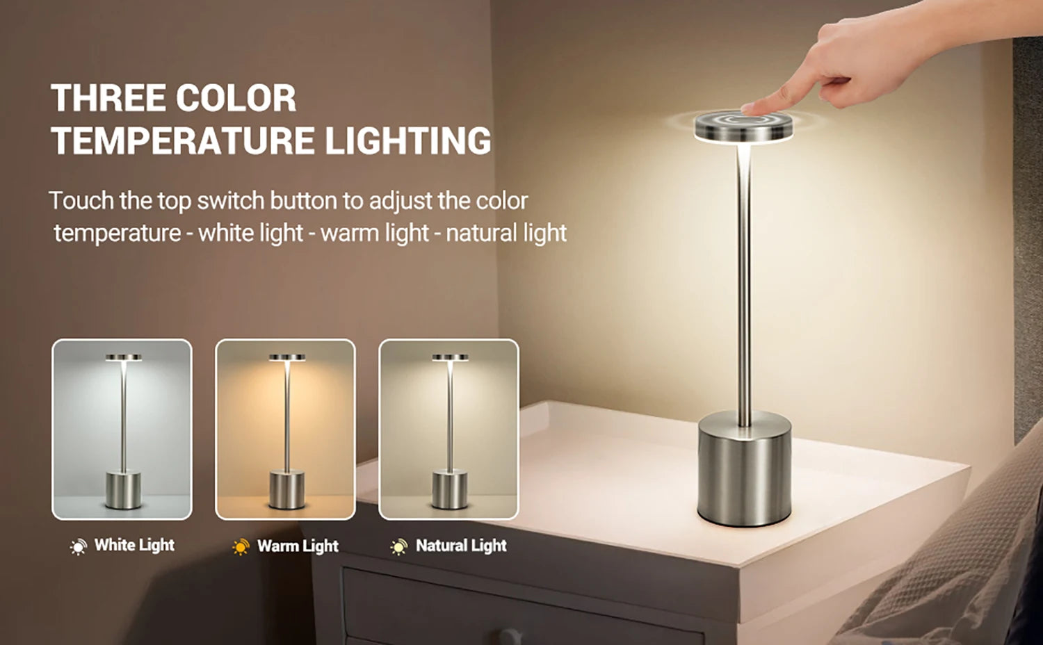 USB Rechargeable LED Night Light Touch Table Lamp - Smarsty
