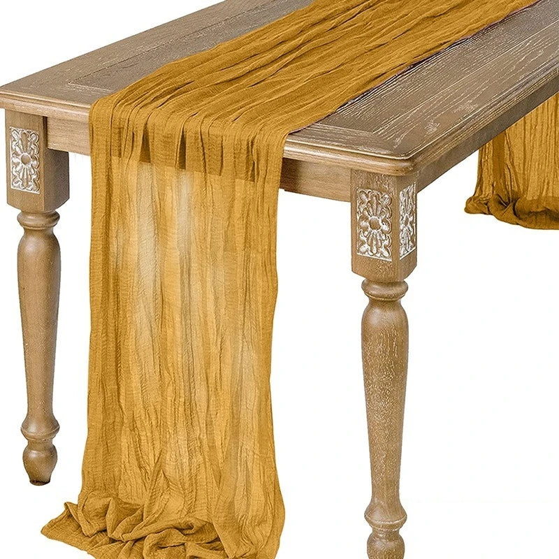 Semi-Sheer Gauze Table Runner for Vintage Weddings - Smarsty