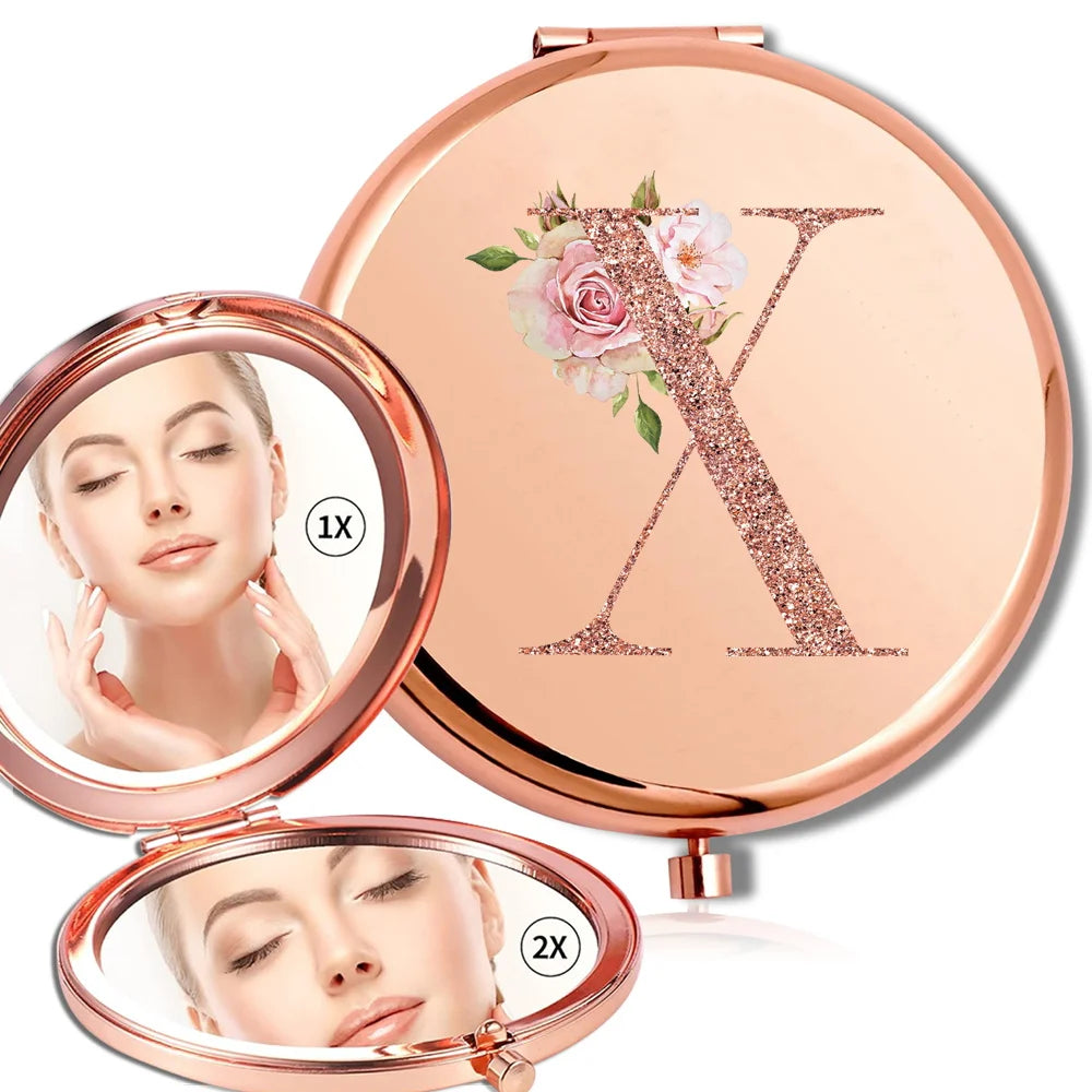 Rose Gold Double Sided Makeup Mirror Compact Design - Smarsty