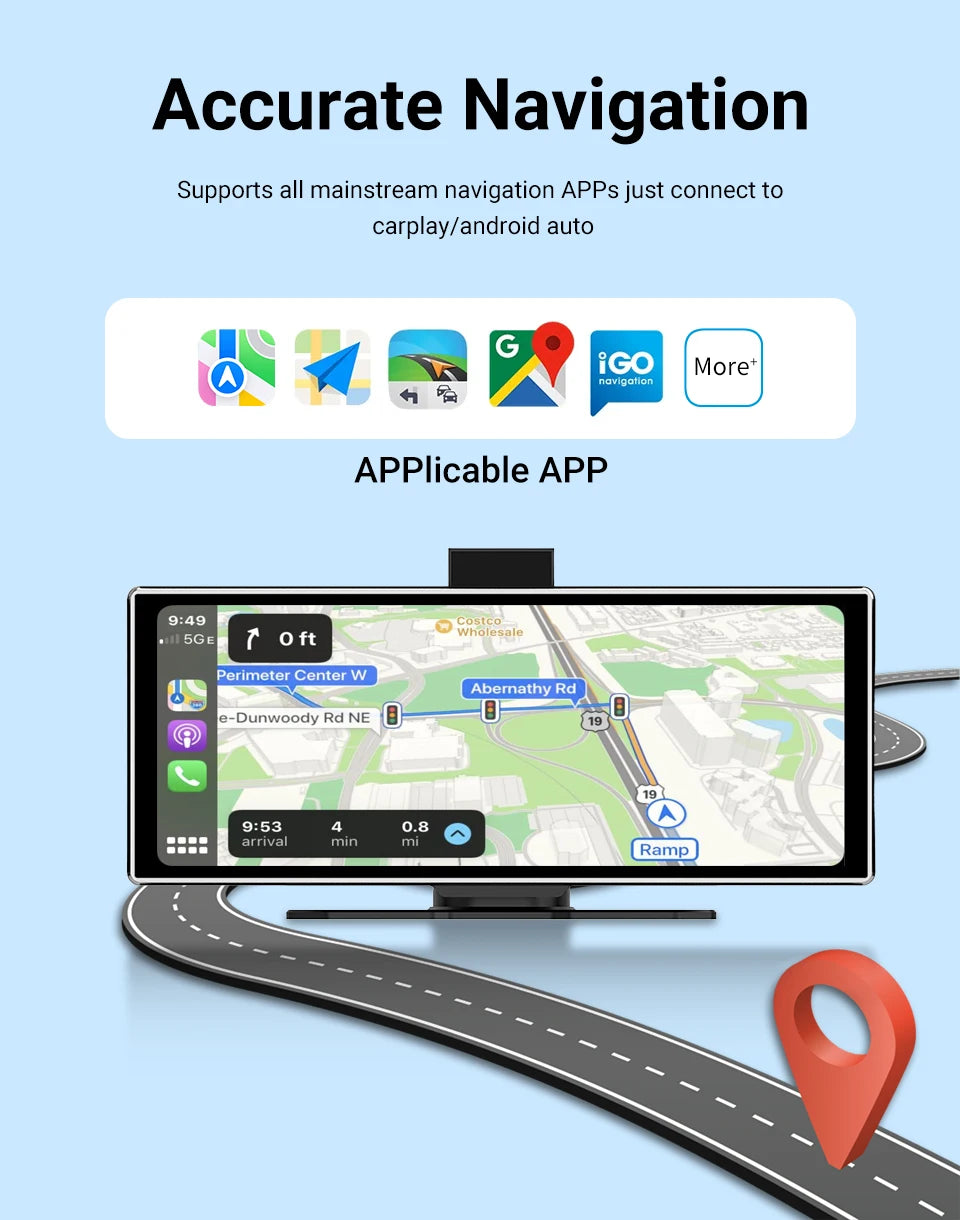 4K Dash Cam IPS Touch Screen With Wireless CarPlay Pro - Smarsty