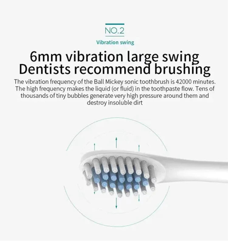 Electric Ultrasonic Toothbrush with Six Speed Modes - Smarsty