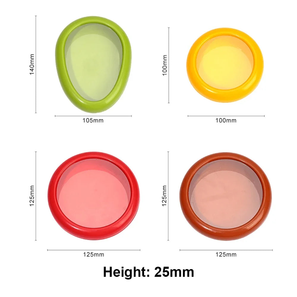 1/4Pcs Silicone Lid Vegetable Crisper Food Storage Box for Scallion Fruits Kitchen Storage Organization Reusable Accessories