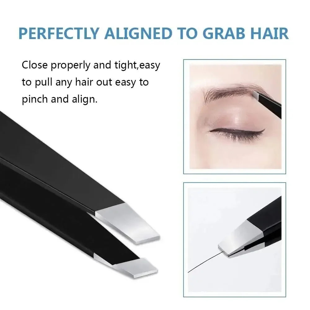 Colorful Stainless Steel Eyebrow Tweezers for Precision Hair Removal - Smarsty