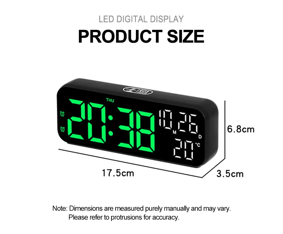 Voice Control Digital Alarm Clock with Temperature Display - Smarsty