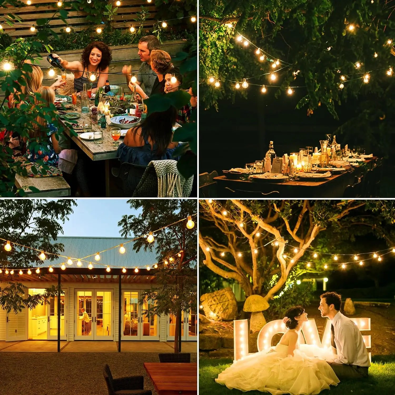 Mexllex 15.5M G40 Solar String Lights Outdoor with 8 Light Modes - Smarsty