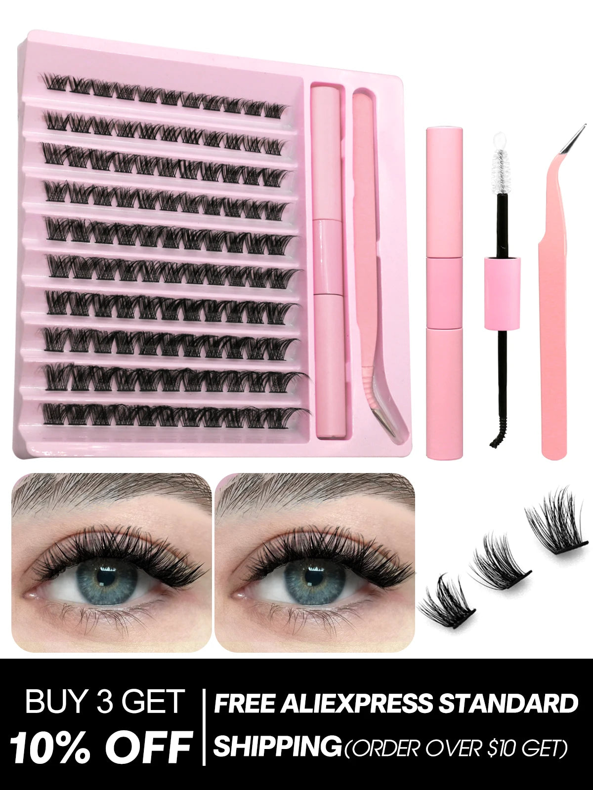GROINNEYA DIY Eyelash Extension Kit with 280 Clusters - Smarsty