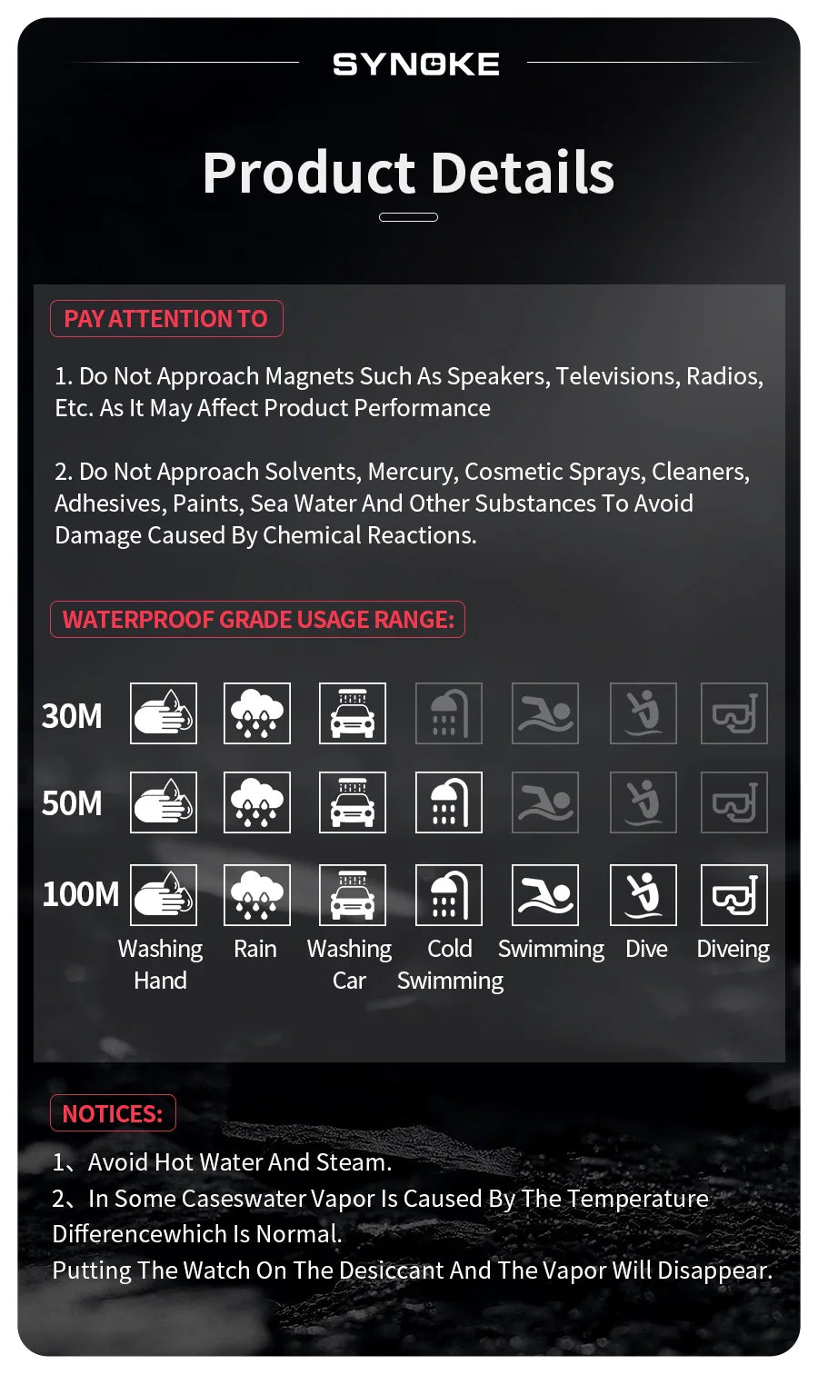 SYNOKE Outdoor Military Digital Watch for Men Waterproof Luminous Sports Timepiece - Smarsty
