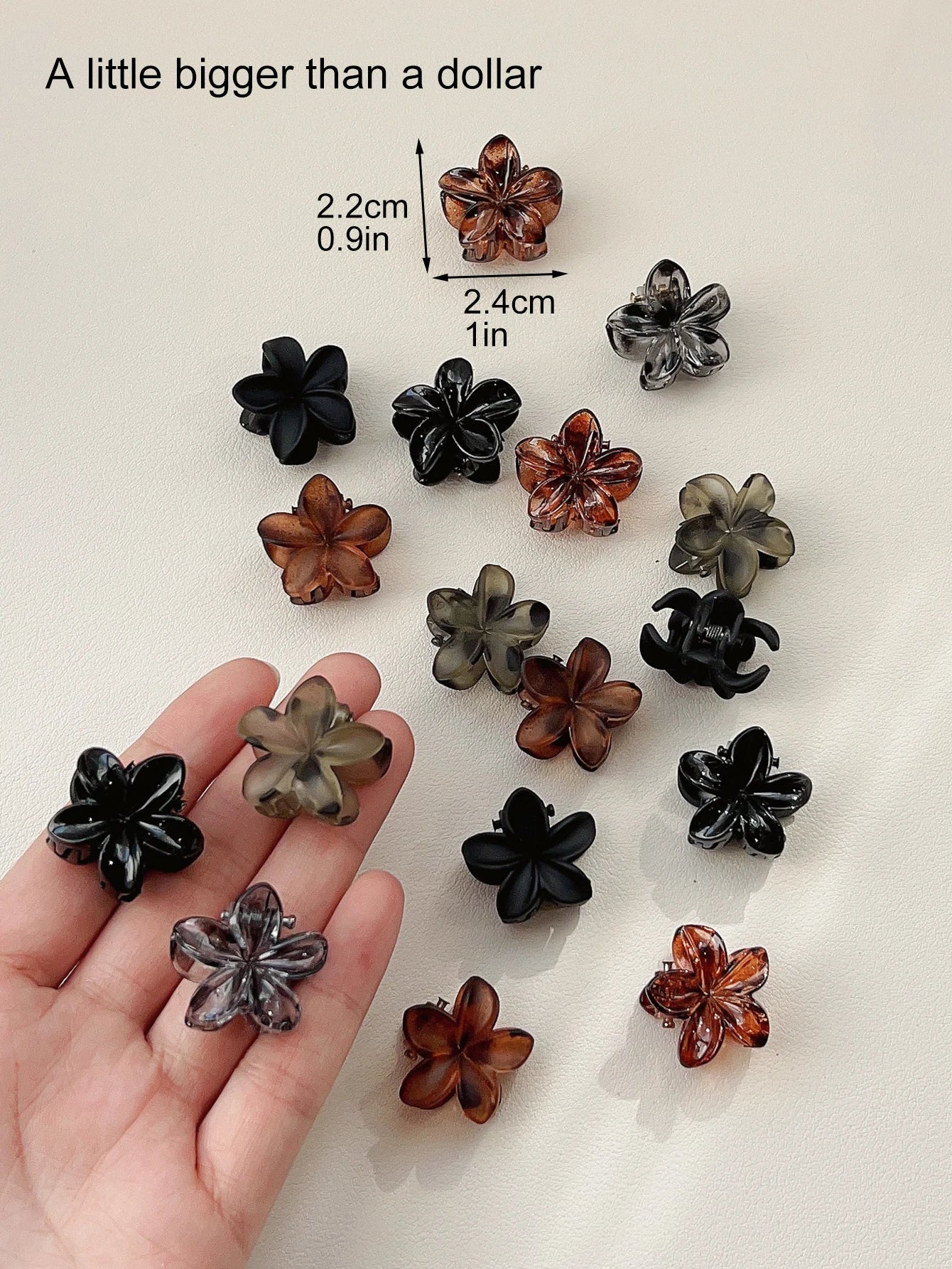 Mini Flower Hair Clips Pack Creaseless Claw Clips For Bangs - Smarsty