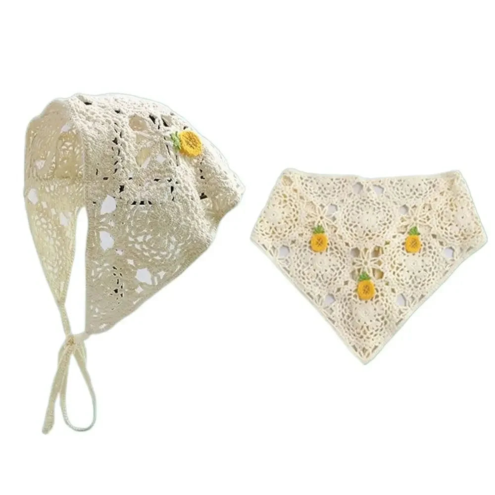Lace Triangle Scarf Breathable Summer Crochet Headband - Smarsty