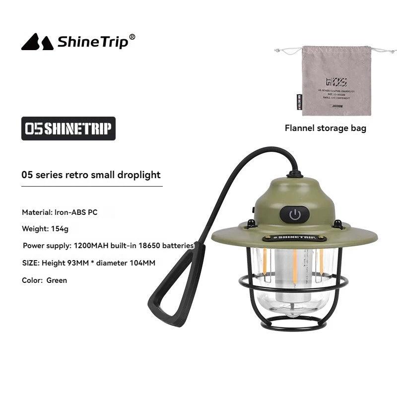 Shine Trip Outdoor Retro Smalldroplight, Campsite Lamp, Atmosphere Lamp, USB Charging Tent Light, LED Camping Hangling Lamp by Smarsty