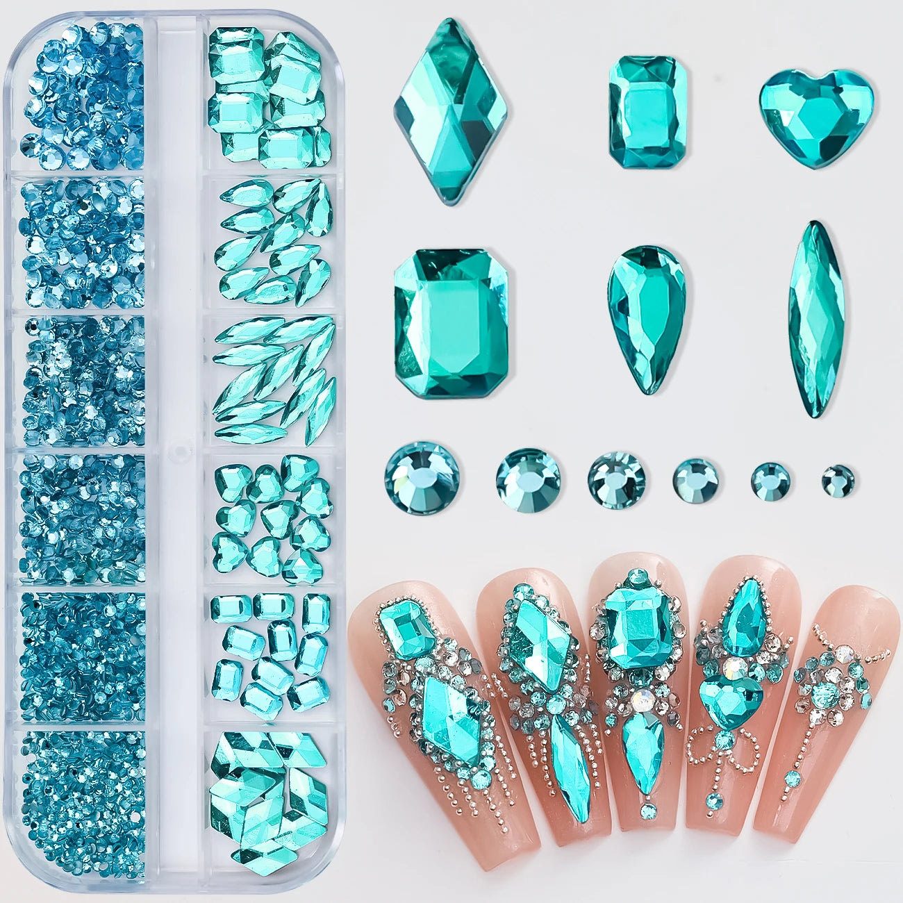 Mixed Nail Rhinestones with Shiny Clear Colors for Stunning Nail Art - Smarsty